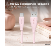 USAMS Kabel Green Series SJ714 18W 3A USB-A do USB-C 1m różowy - 1569010 - zdjęcie 2